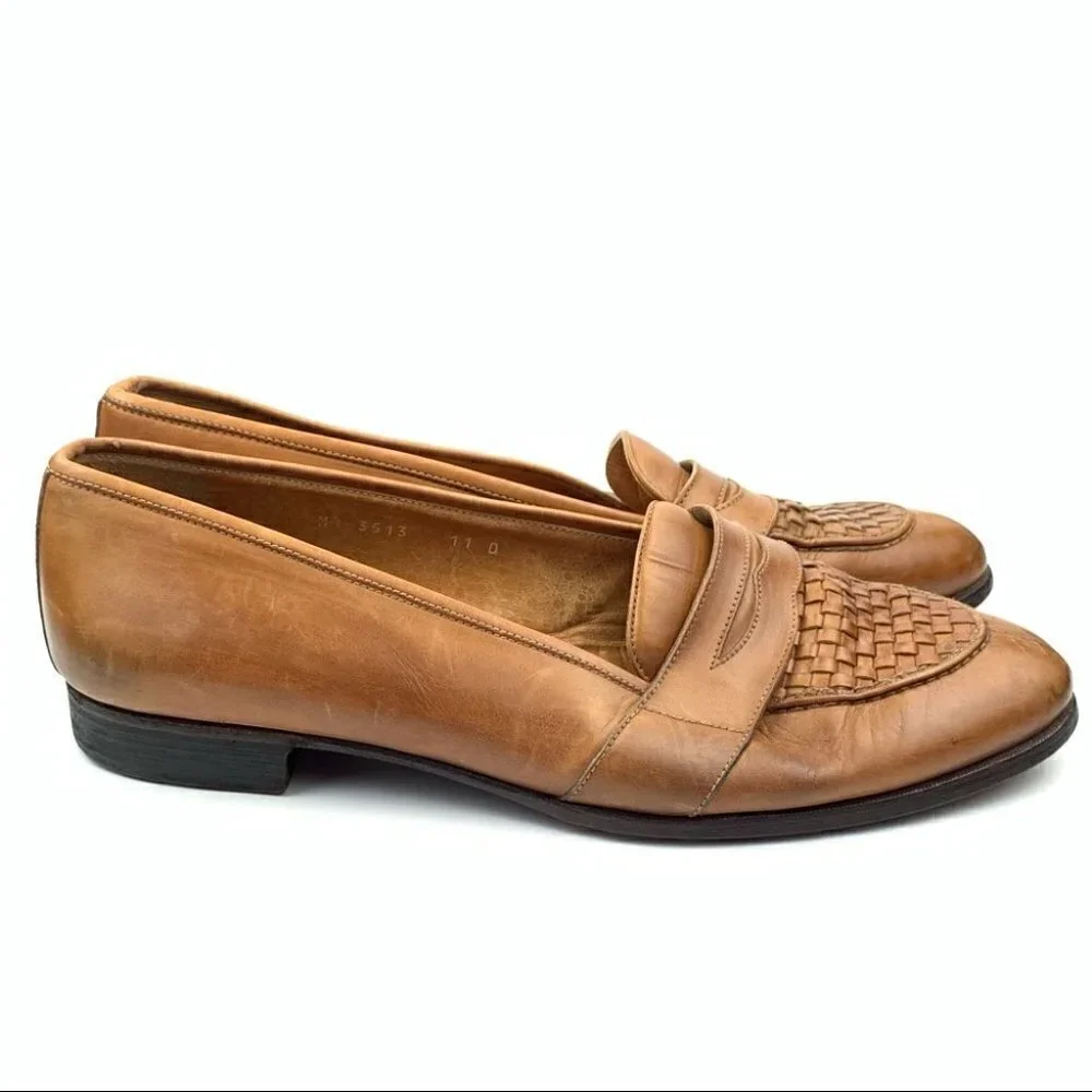Polo size 11 D cognac Italian leather vintage 80s
